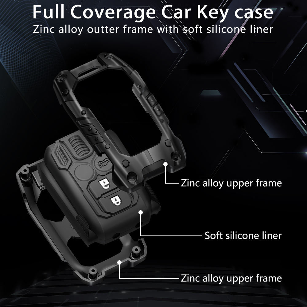 Luxury Waterproof Transformer Metal Car Key Cover For Suzuki : Swift, Dzire, Baleno, Ertiga, Grand Vitara, Brezza, Fronx, Jimny XL6, Ignis (2 button smart key)