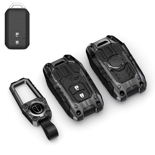 Luxury Waterproof Transformer Metal Car Key Cover For Suzuki : Swift, Dzire, Baleno, Ertiga, Grand Vitara, Brezza, Fronx, Jimny XL6, Ignis (2 button smart key)
