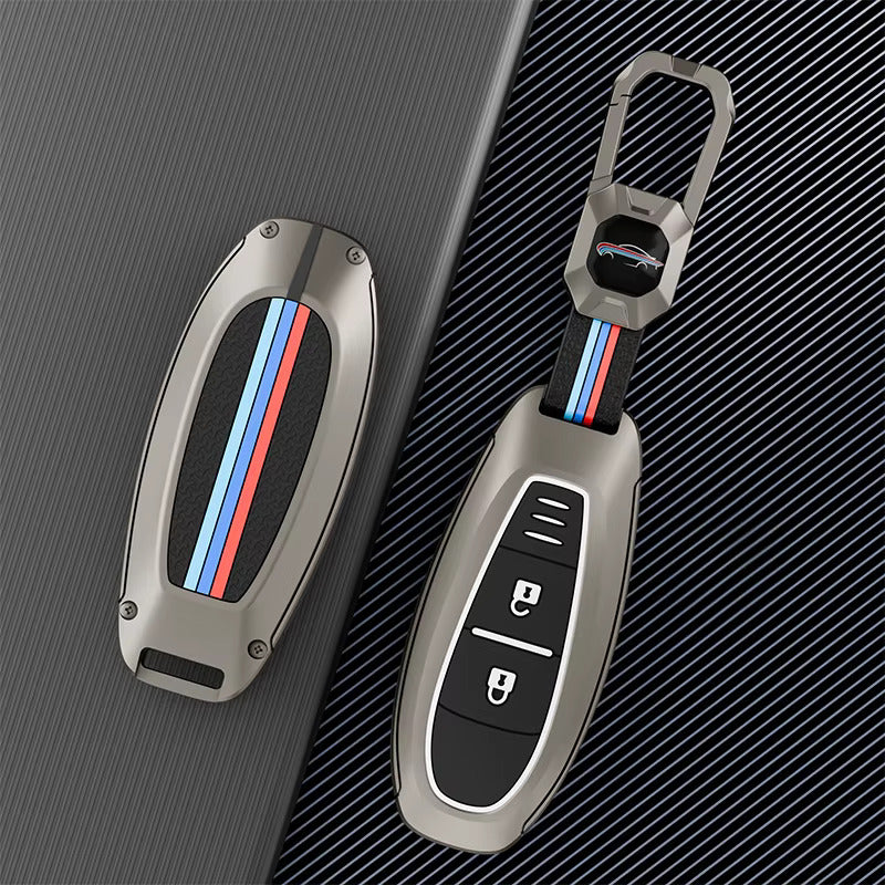 Metal Silicone Car Key Cover Compatible For Suzuki: Baleno, Ciaz, Ignis, S-Cross, Grand Vitara, Brezza & Toyota Urban Cruiser (3 Button smart key)