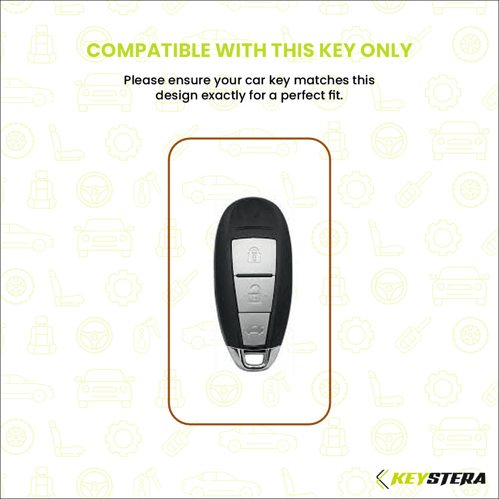 Metal Silicone Car Key Cover Compatible For Suzuki: Baleno, Ciaz, Grand Vitara, Brezza, S Cross, Swift, Ignis, XL6, Fronx, Jimny, Grand Vitara