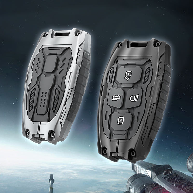 Luxury Waterproof Transformer Metal Car Key Cover For Tata: Nexon, Harrier,Tiago, Tigor BS6, Tigor EV, Safari 2021, Altroz, Safari Gold, Gravitas, Punch (4 button smart key)