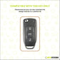 Metal Silicone Car Key Cover Compatible For Tata: Nexon, Harrier, Safari, Altroz, Punch, Tiago, Tigor, Zest, Bolt, Hexa (3 button Flip Key)