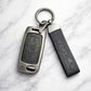 Metal Leather Black car Key Cover Compatible For Tata: Nexon, Harrier, Safari, Altroz, Punch, Tiago, Tigor, Zest, Bolt, Hexa