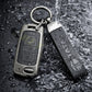 Metal Leather Black car Key Cover Compatible For Tata: Nexon, Harrier, Safari, Altroz, Punch, Tiago, Tigor, Zest, Bolt, Hexa