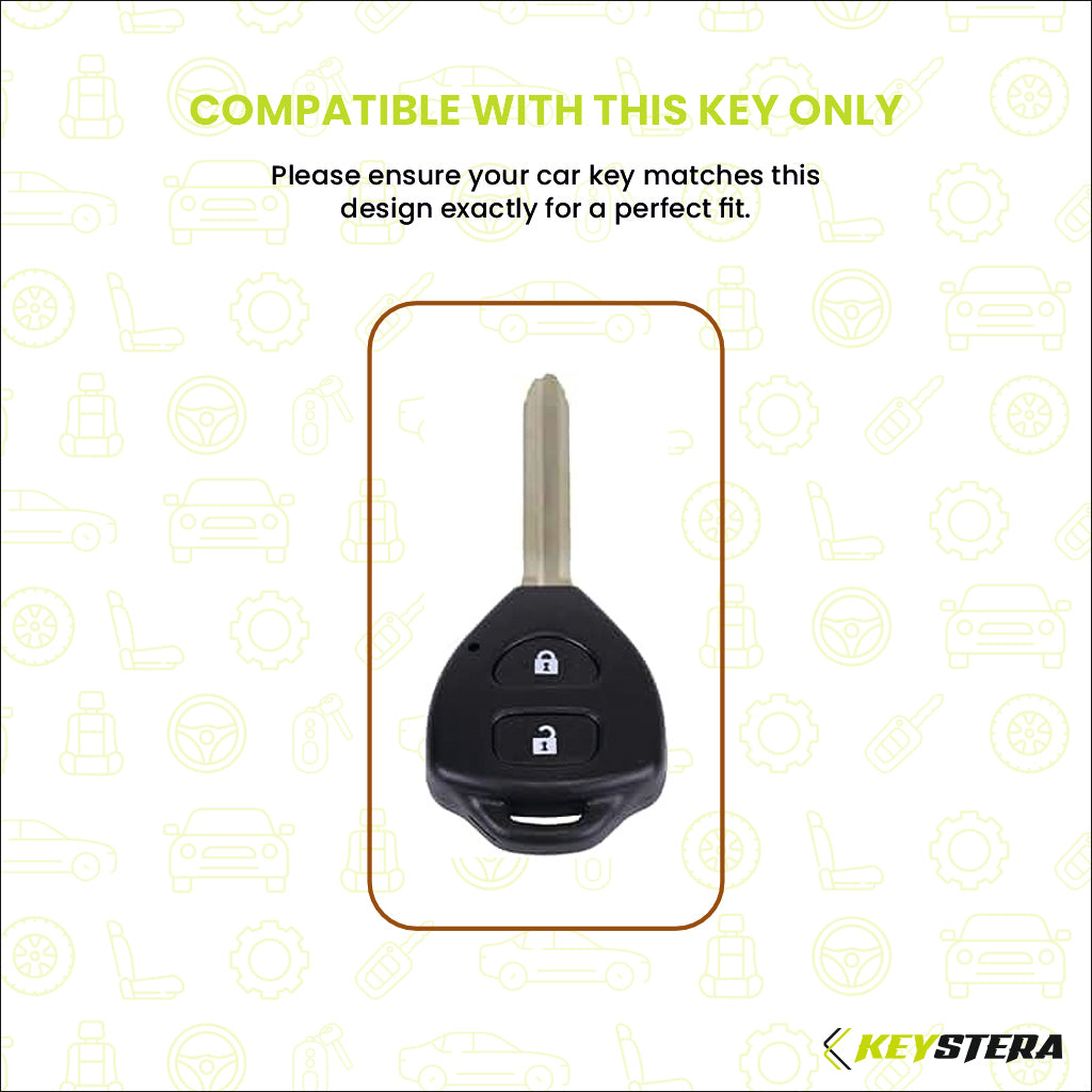 Metal Silicone Key Cover Compatible for Toyota : Innova, Fortuner 2 button remote key