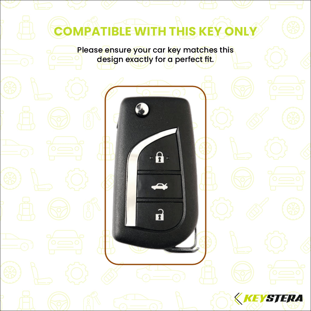 Transformer Car Key Cover Compatible For Toyota: Innova Crysta, Corolla Altis. (3 button flip key)